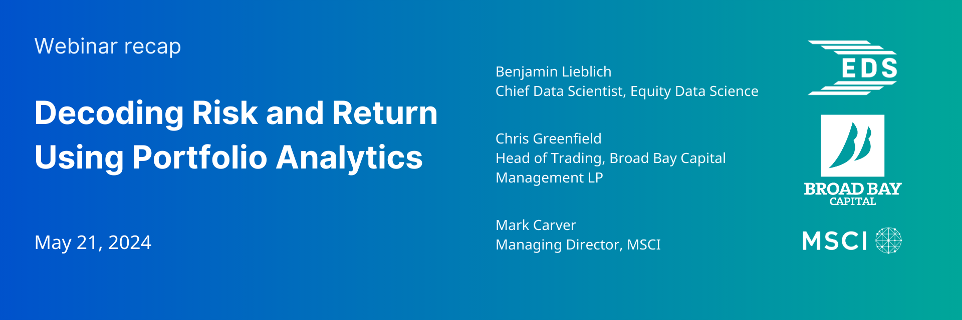 Webinar recap - Decoding Risk and Return Using Portfolio Analytics