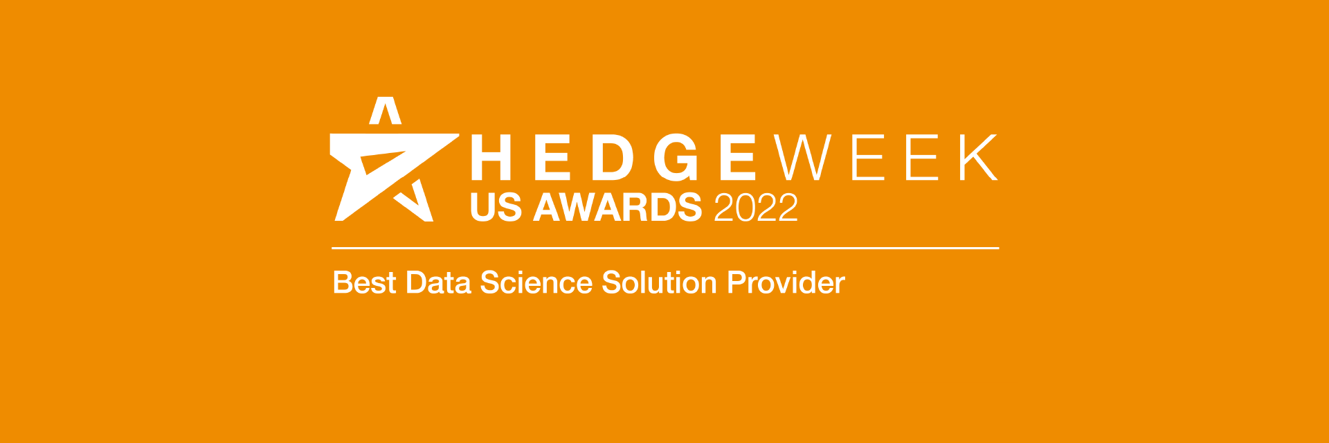 Banner announcing Equity Data Science as the 2022 Hedgeweek US Award winner for Best Data Science Solution